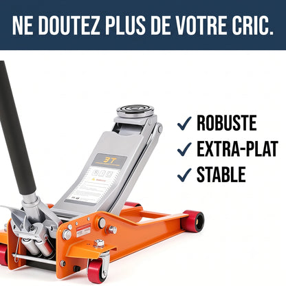 Cric hydraulique 3t extra plat