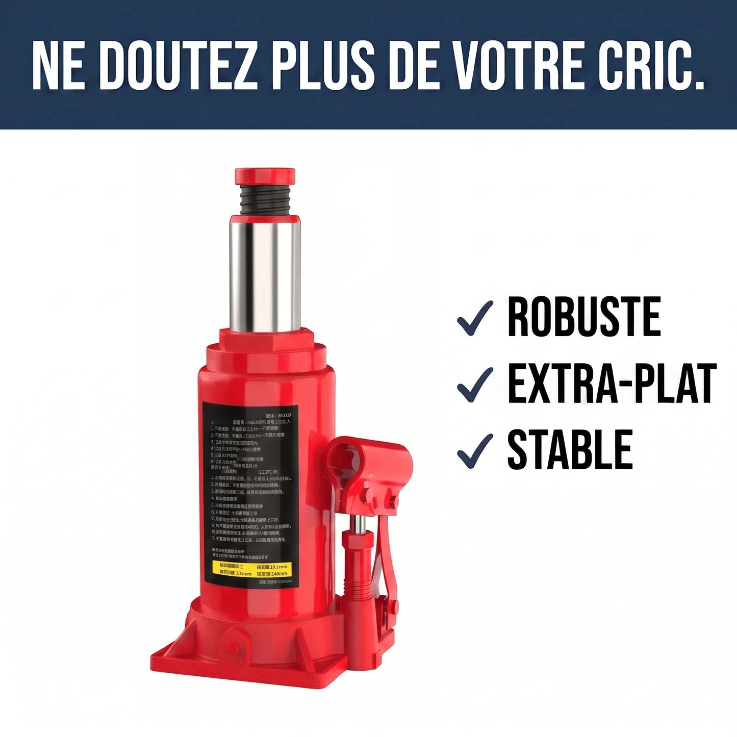 Cric bouteille hydraulique 3t