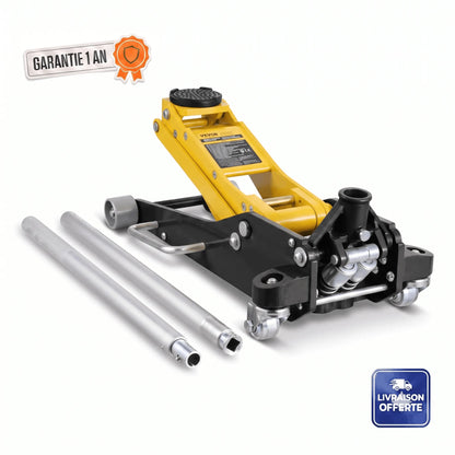 Cric hydraulique extra plat étendu en position haute