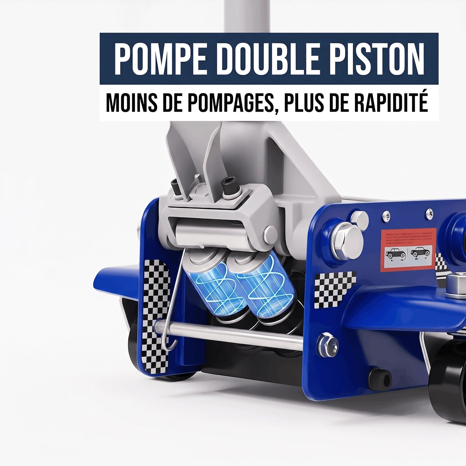 Pompe double piston du cric hydraulique 3T extra plat CricPro pour un levage plus rapide