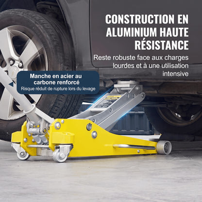 Cric hydraulique pour 4x4 en position basse et en position haute