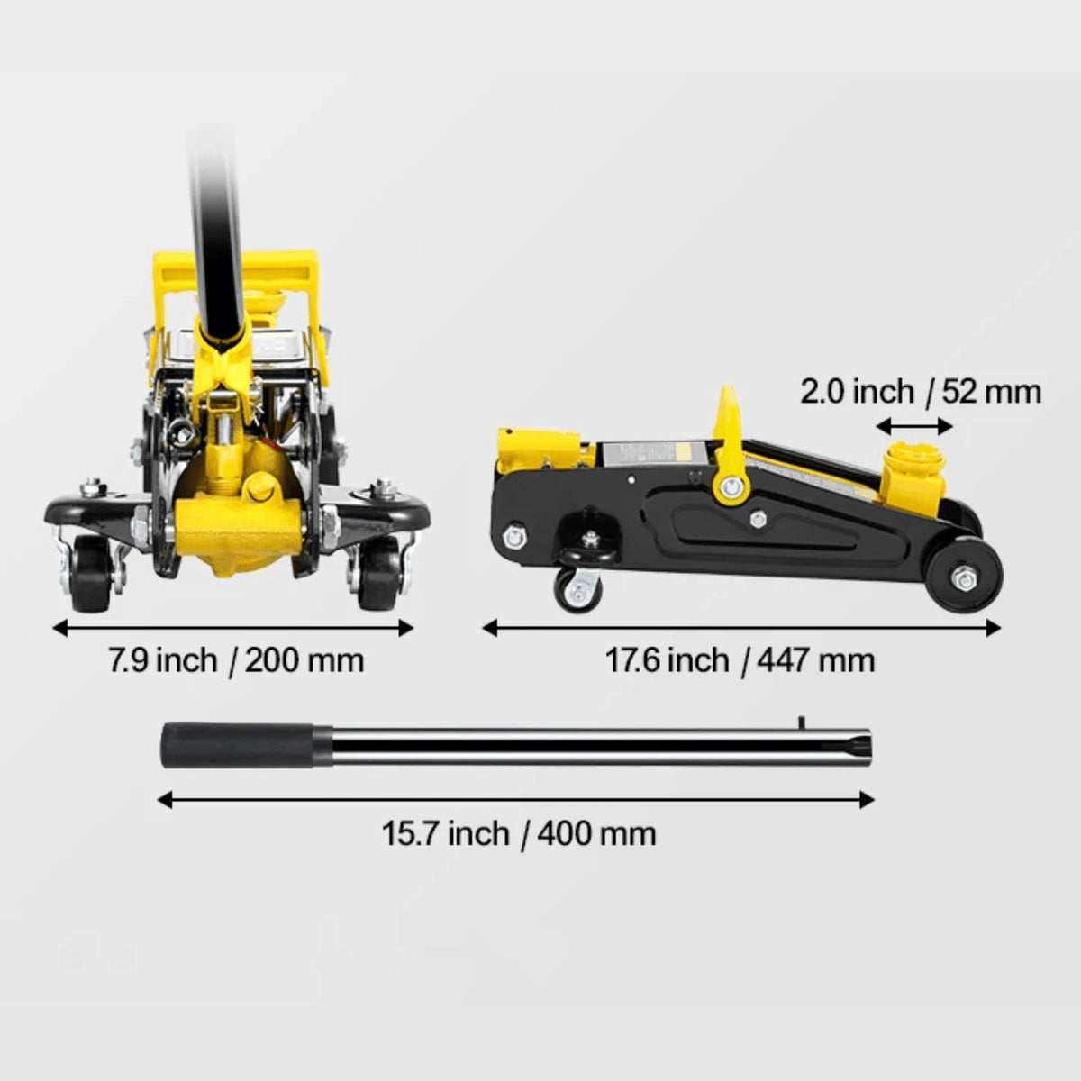 Poignée en acier renforcé du cric hydraulique roulant professionnel